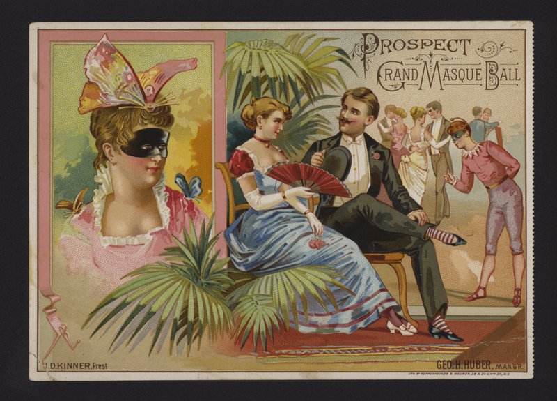 Prospect Association storslået maskebal på Academy of Music, Tammany Hall og Nilsson Hall, New York (chromolitho) af American School