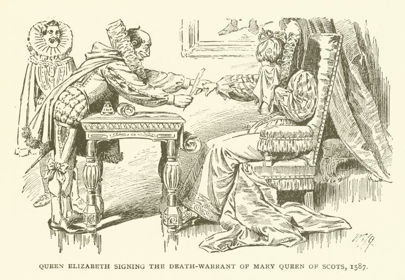 Dronning Elizabeth underskriver Mary Queen of Scots