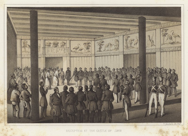 Reception på slottet Shui, Ryukyu-øerne af American School