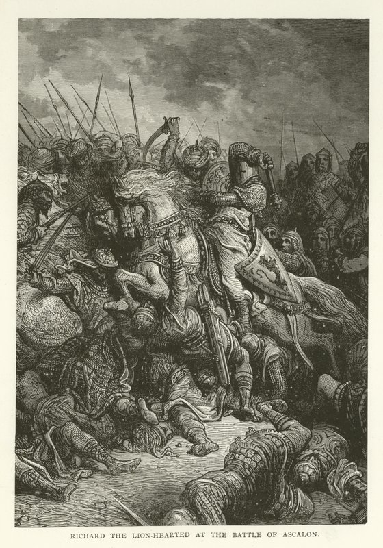 Richard Løvehjertet i slaget ved Ascalon, 1192 af American School