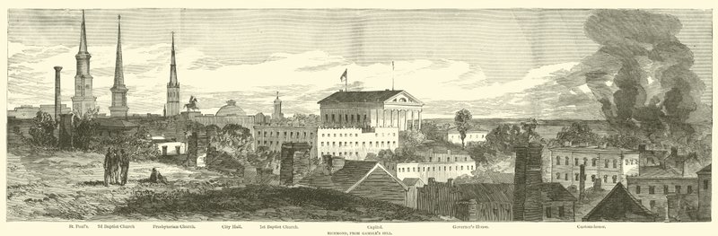 Richmond, fra Gambles Hill, april 1865 af American School