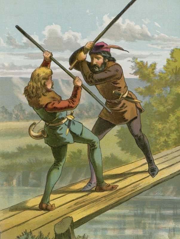 Robin Hoods combat with Little John  af American School
