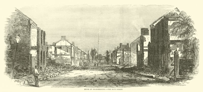 Ruinerne af Chambersburg, Main Street, september 1864 af American School