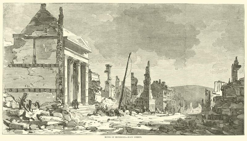 Ruinerne af Richmond, Main Street, april 1865 af American School