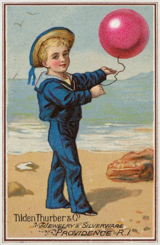 Sømandsdreng med rød ballon af American School
