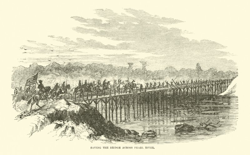 Redder broen over Pearl River, april 1863 af American School