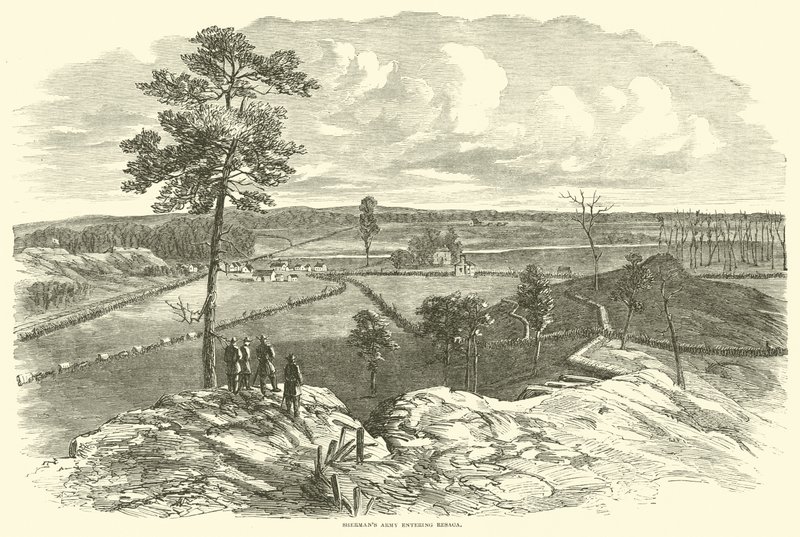 Shermans hær går ind i Resaca, maj 1864 af American School