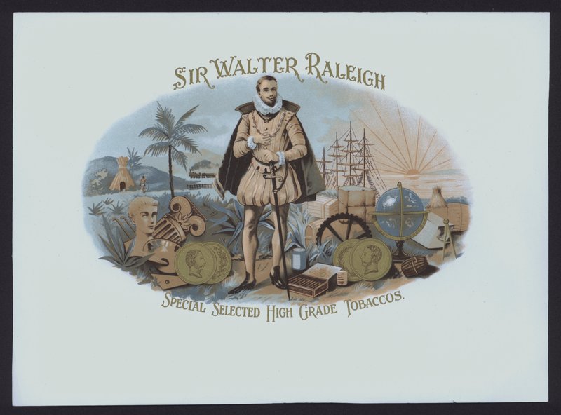 Sir Walter Raleigh, Tobak (chromolitho) af American School
