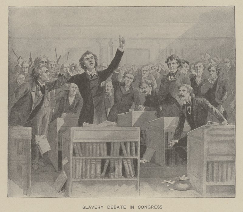 Slaveridebat i Kongressen (litografi) af American School