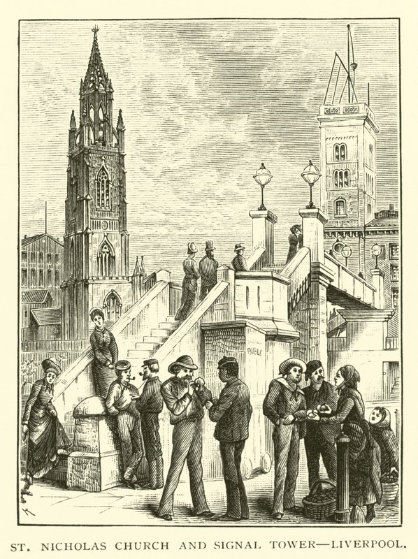 St Nicholas Church og Signal Tower, Liverpool af American School