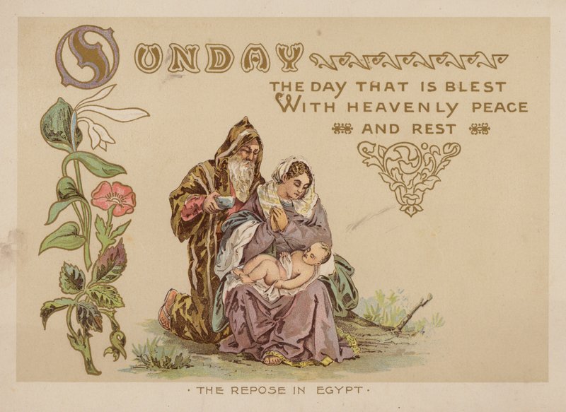 Søndag, den dag, der er velsignet med himmelsk fred og hvile (chromolitho) af American School
