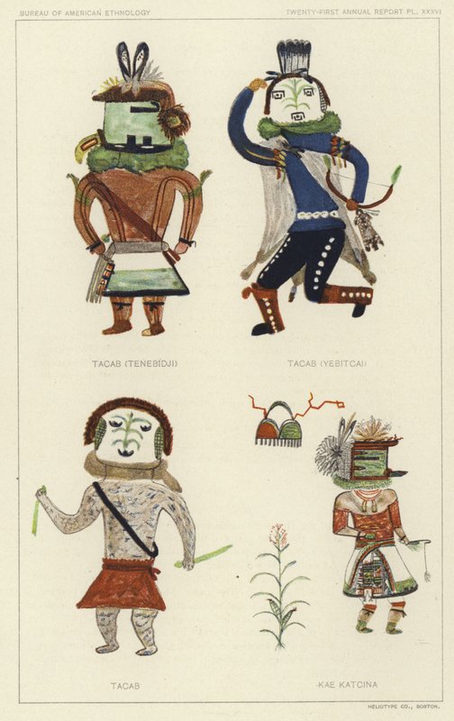 Tacab (Tenebidji), Tacas (Yebitcai), Tacab, Kae Katcina (farvelitografi) af American School