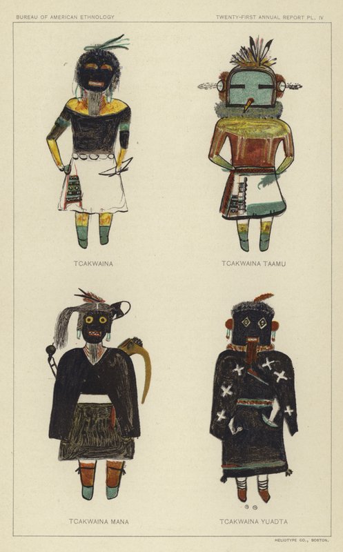 Tcakwaina, Tcakwaina Taamu, Tcakwaina Mana, Tcakwaina Yuadta (farvelitografi) af American School