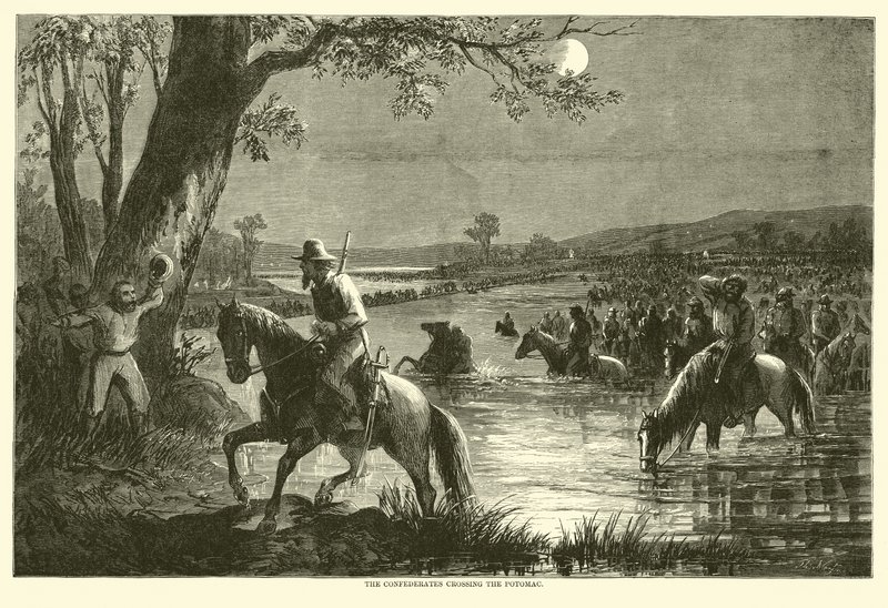 De konfødererede krydser Potomac, september 1862 af American School