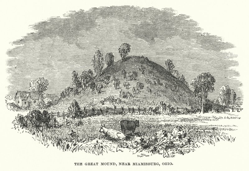 The Great Mound, nær Miamisburg, Ohio (gravering) af American School