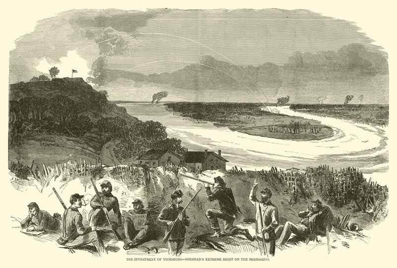 Investeringen i Vicksburg, Shermans ekstreme højre på Mississippi, maj 1863 af American School