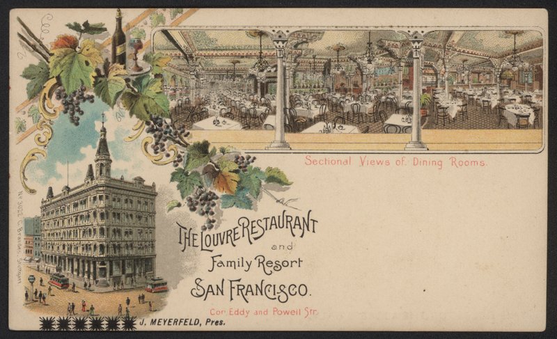 Louvre Restaurant and Family Resort, San Francisco (farvet gravering) af American School