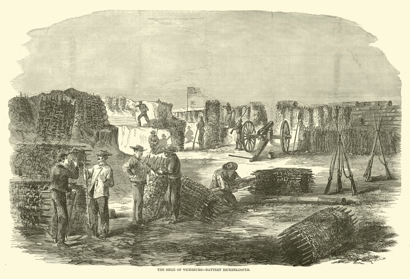 The Siege of Vicksburg, Battery Hickenlooper, juni 1863 af American School