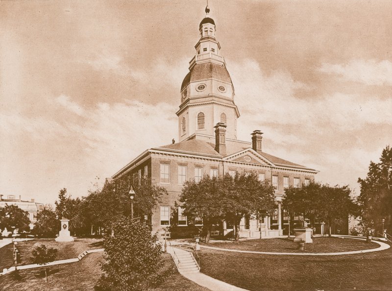 The State House, Annapolis (fotogravure) af American School