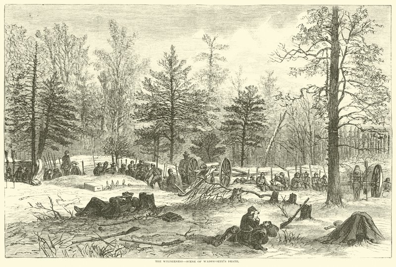 The Wilderness, scene for Wadsworths død, maj 1864 af American School