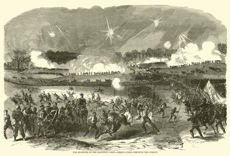 Det ellevte korps stormløb, Berrys korps kontrollerer forfølgelsen, maj 1863 af American School