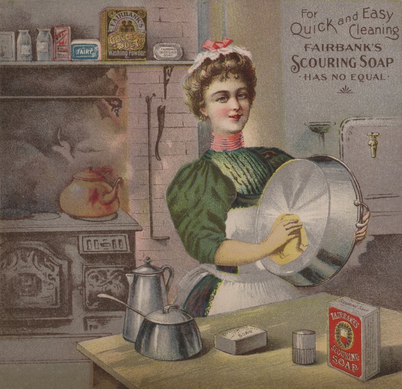 Trade card reklame Fairbanks skuresæbe af American School