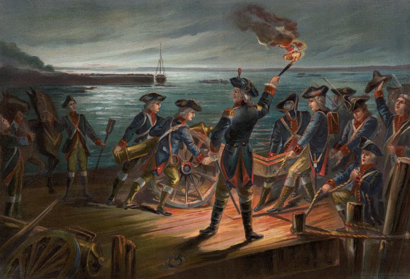 US Army, artilleri trækker sig tilbage fra Long Island af American School