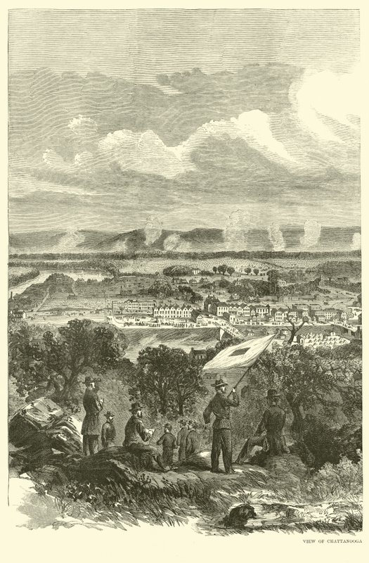 Udsigt over Chattanooga og den føderale lejr, november 1863 af American School