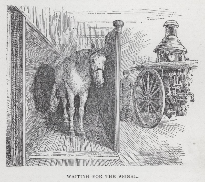 Venter på signalet (litho) af American School
