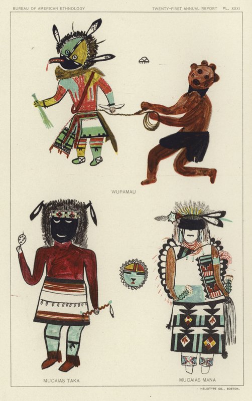 Wupamau, Mucaias Taka, Mucaias Mana (farvelitografi) af American School