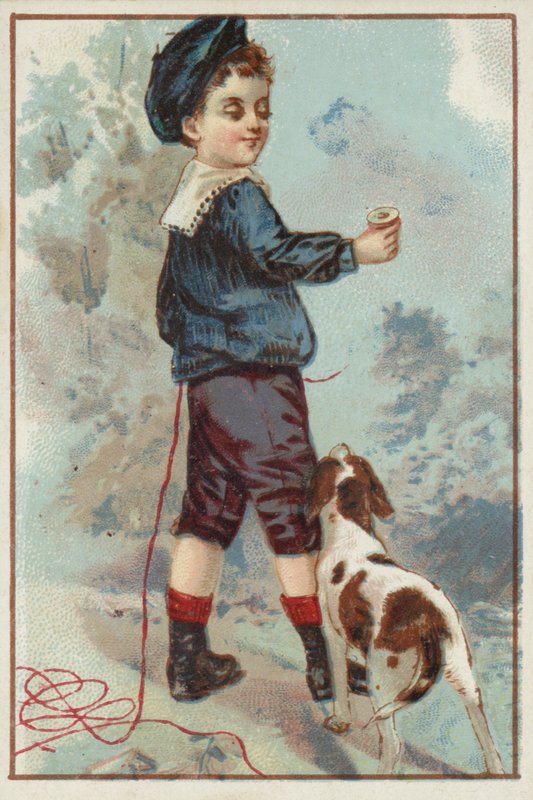 Ung dreng med hund af American School