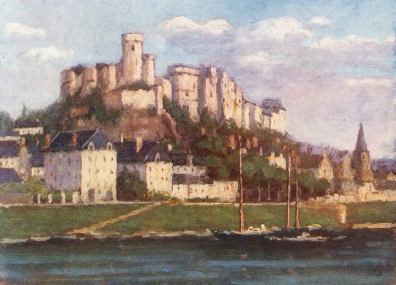 Chinon fra Vienne (farvelitografi) af Amy B. Atkinson