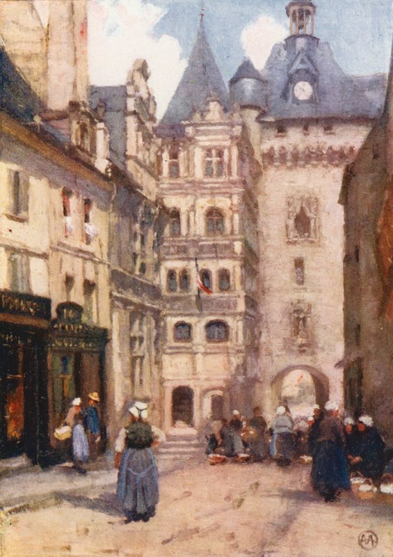 Porte Picoys, Loches (farvelitografi) af Amy B. Atkinson