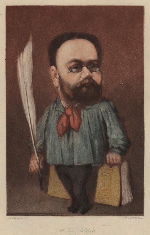Emile Zola, fransk romanforfatter, dramatiker og journalist af Andre Gill