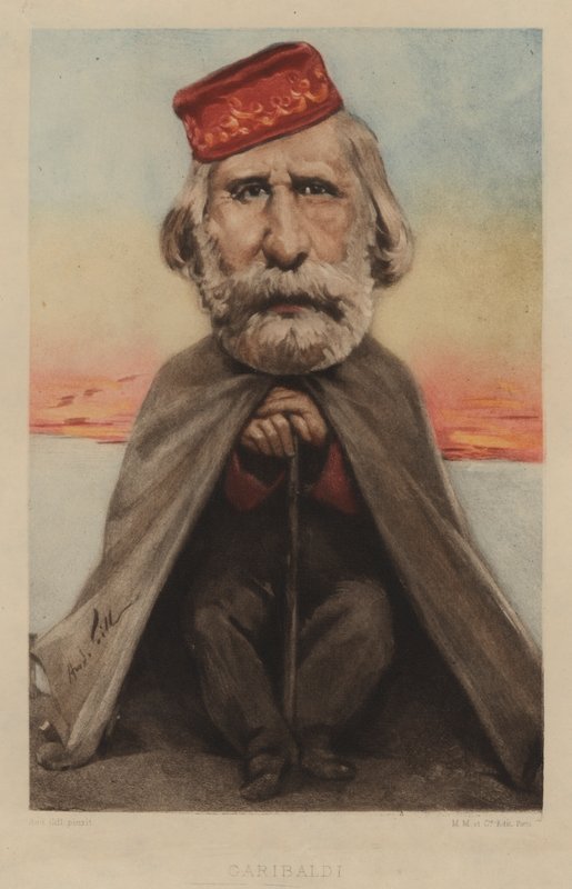 Giuseppe Garibaldi, italiensk soldat, politiker og nationalist af Andre Gill