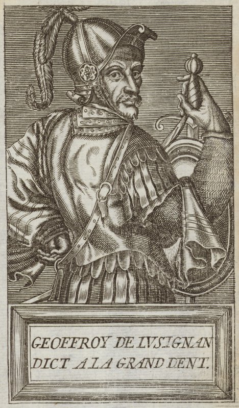 Geoffrey af Lusignan, greve af Jaffa og Ascalon, Lord of Vouvant og Mervent af Montcontour og Soubise, illustration fra 