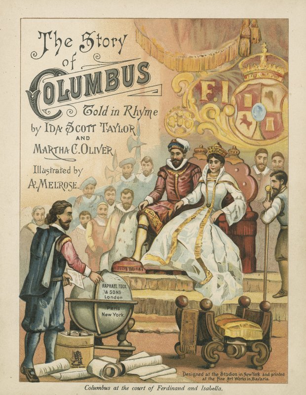 Columbus ved Ferdinand og Isabellas hof (chromolitho) af Andrew Melrose