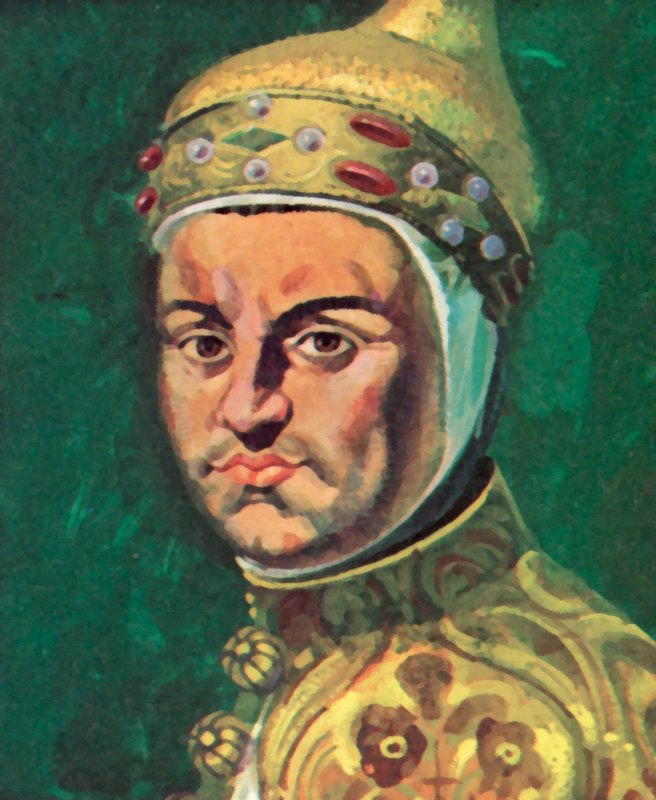 Enrico Dandolo, dogen af Venedig (farvelitografi) af Andrew Howat