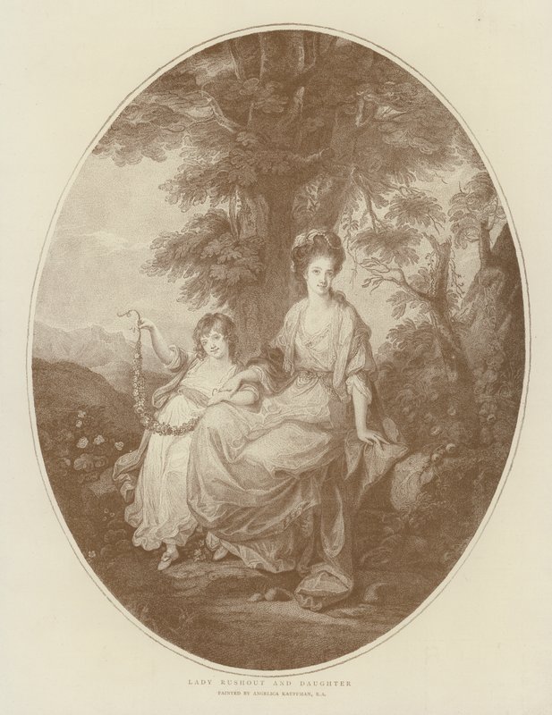 Lady Rushout og datter af Angelica Kauffmann