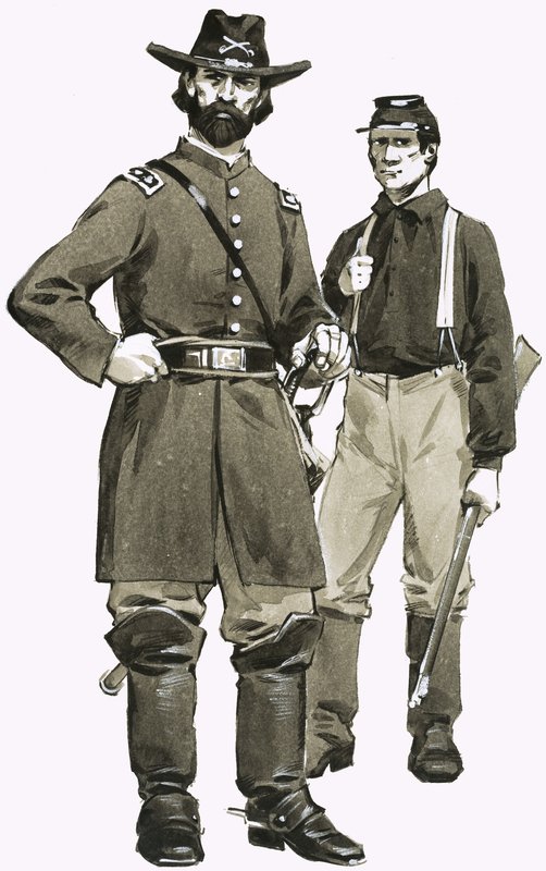 En officer og soldat fra det amerikanske kavaleri af Angus McBride