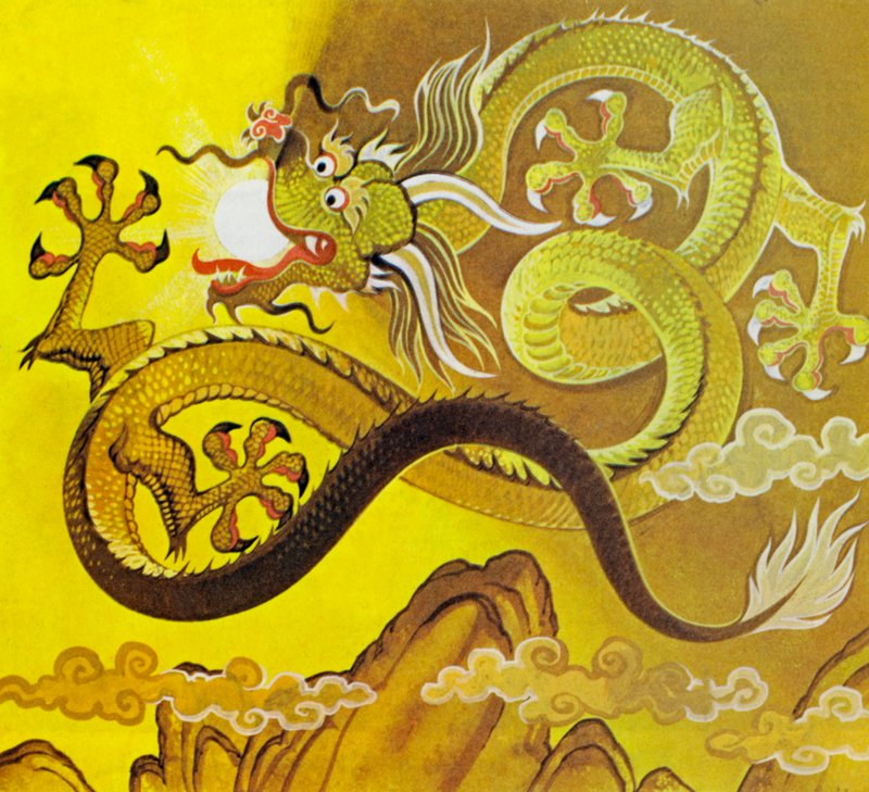 Kinesiske drager (farvelitografi) af Angus McBride