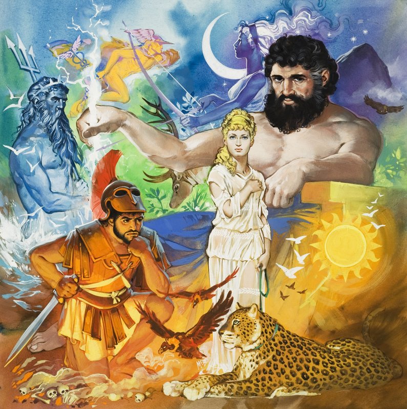 Klassisk montage (gouache på papir) af Angus McBride