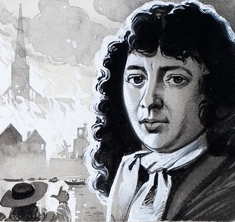 Samuel Pepys og den store brand i London af Angus McBride