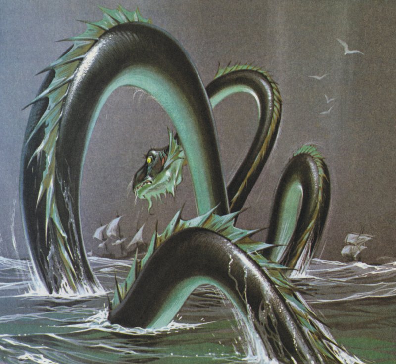 Søslanger (farvelitografi) af Angus McBride