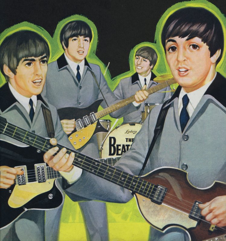 The Beatles (farvelitografi) af Angus McBride
