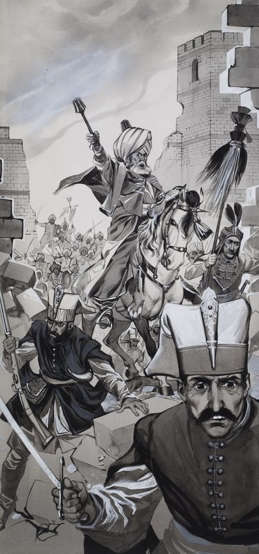 Konstantinopels fald (gouache på papir) af Angus McBride