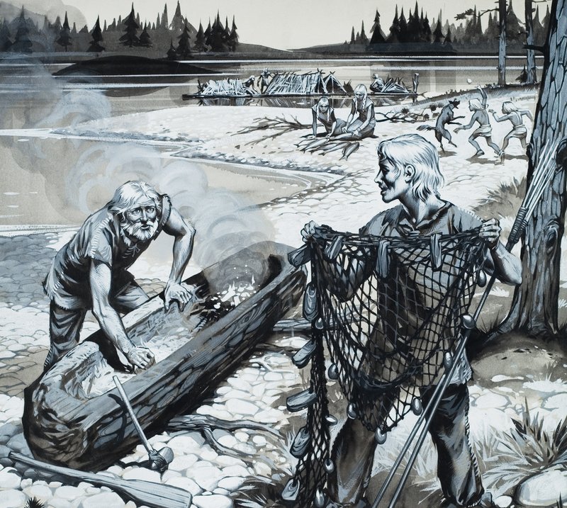 The Forest People of Scandinavia (gouache på papir) af Angus McBride