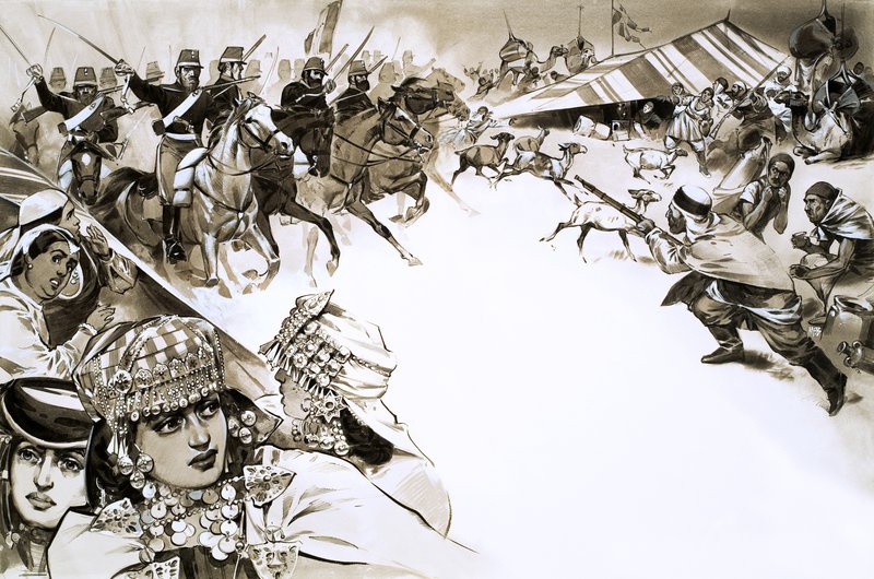 Franskmændene invaderer Algeriet (gouache på papir) af Angus McBride