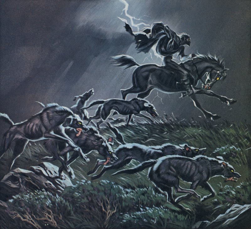 Den vilde jagt (farvelitografi) af Angus McBride