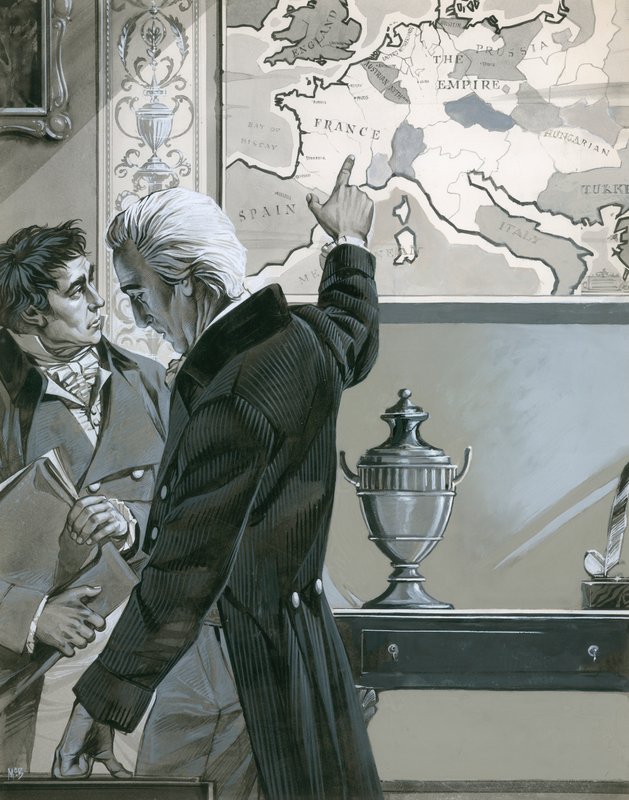 William Pitt peger på kortet over Frankrig af Angus McBride